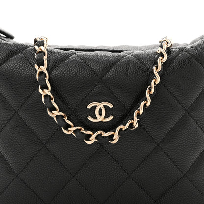 Chanel Caviar Quilted Hobo Clutch With Chain  Black 8 of 11