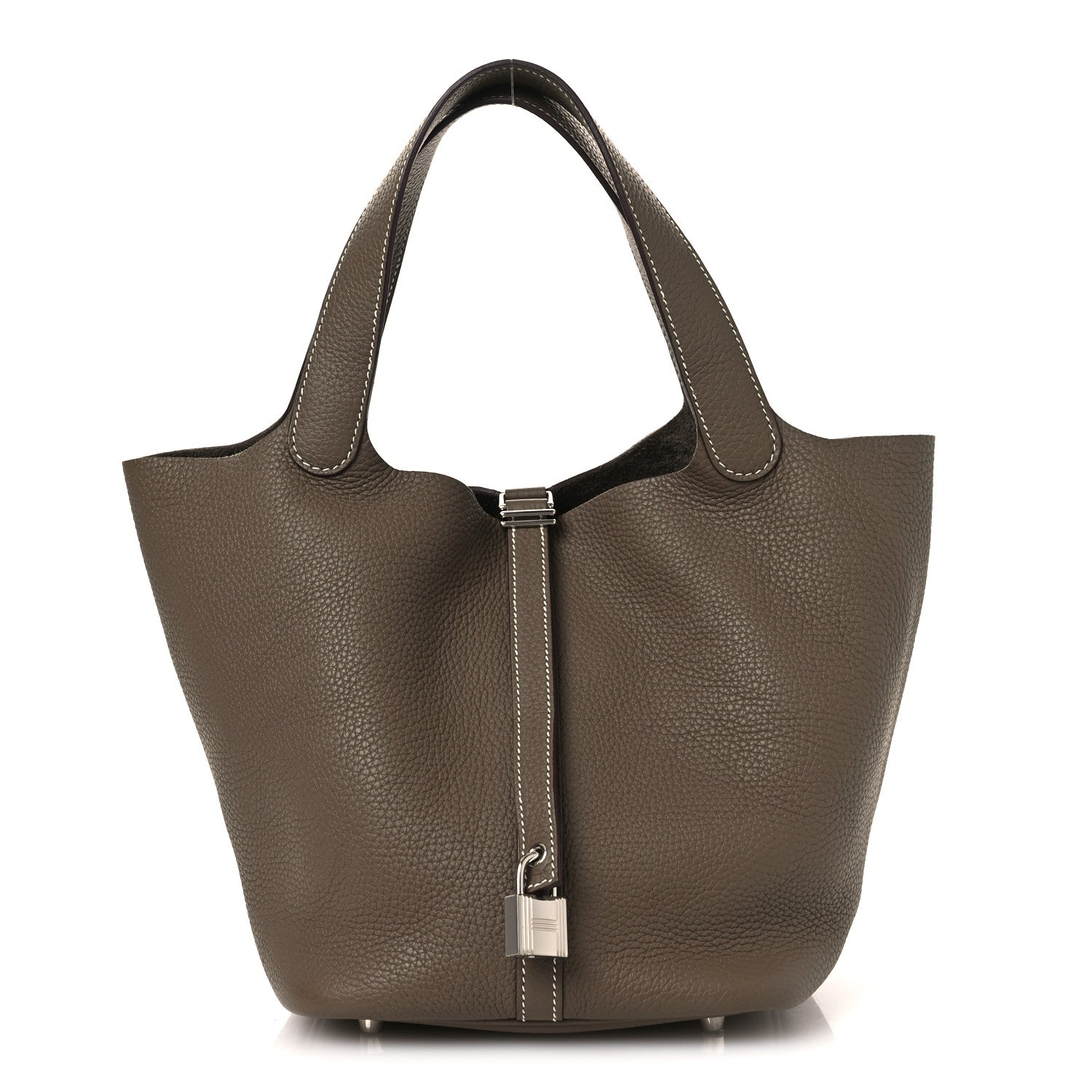 Hermes Taurillon Clemence Picotin Lock 22 MM Etoupe 1 of 12