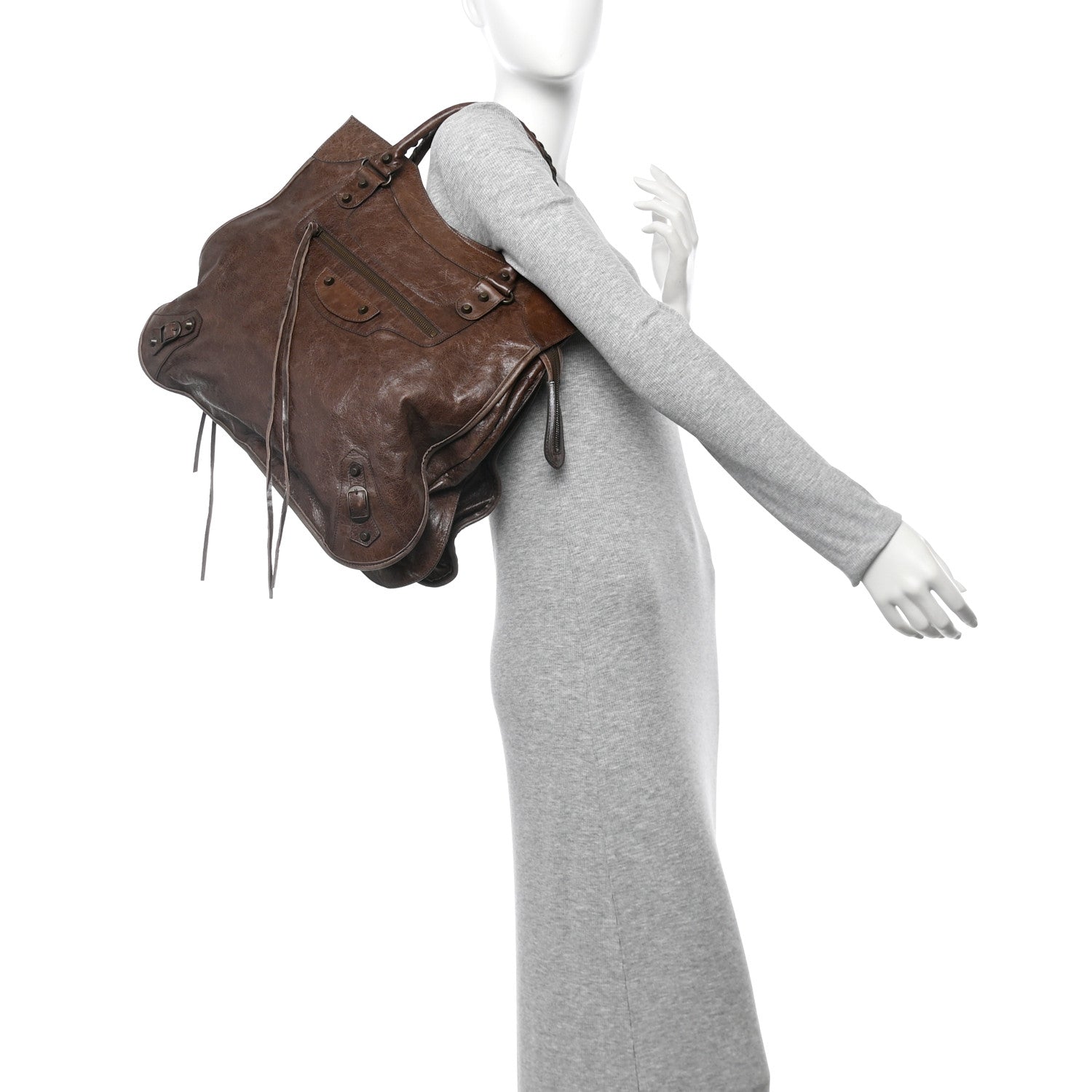 Balenciaga Chevre Classic Hardware Mid Afternoon Tote Truffle 2 of 12