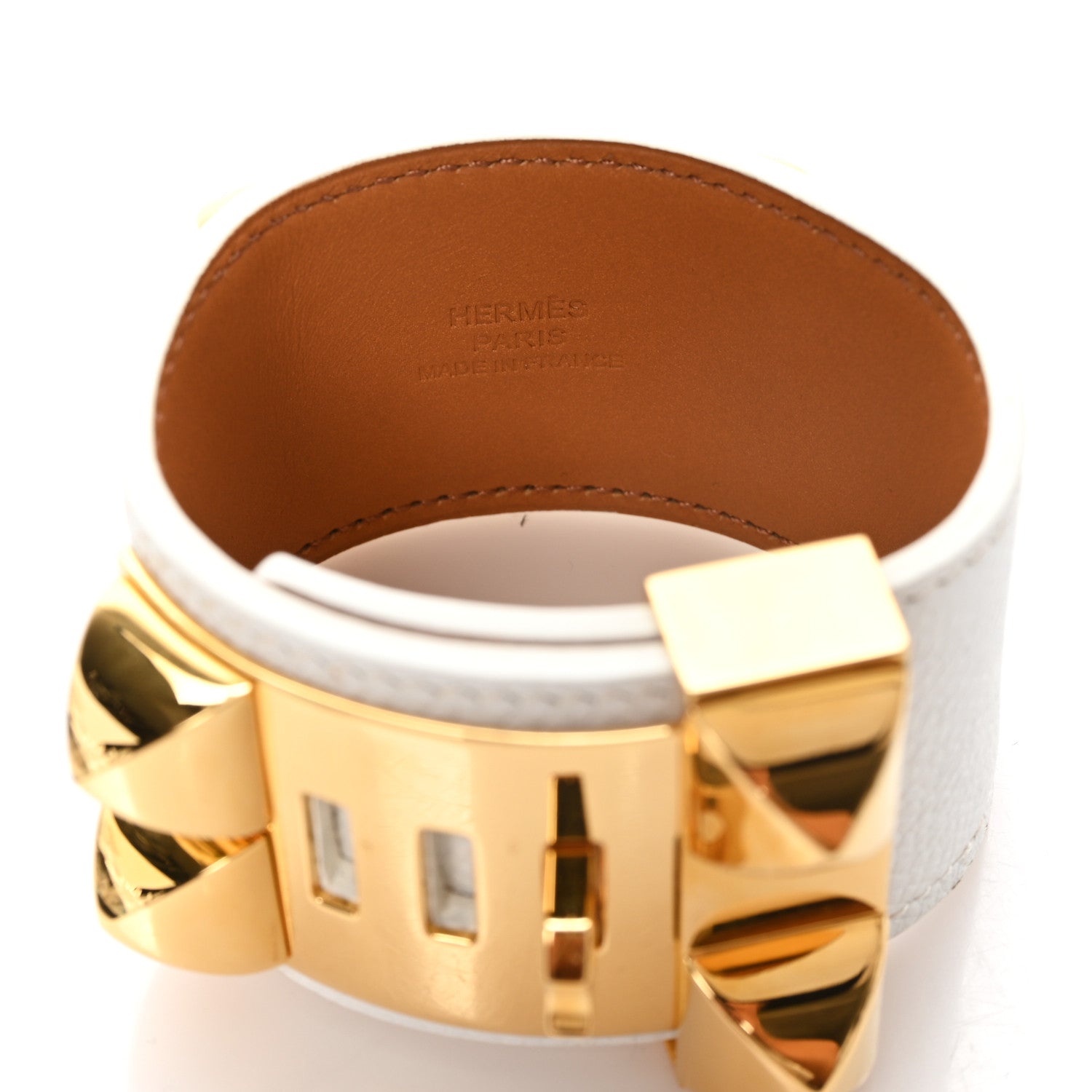 Hermes Epsom Collier de Chien CDC Bracelet S White 4 of 6
