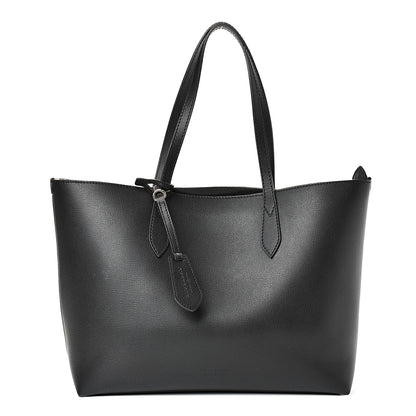 Burberry Grainy Calfskin Haymarket Colours Check Medium Zip Tote Black 1 of 14