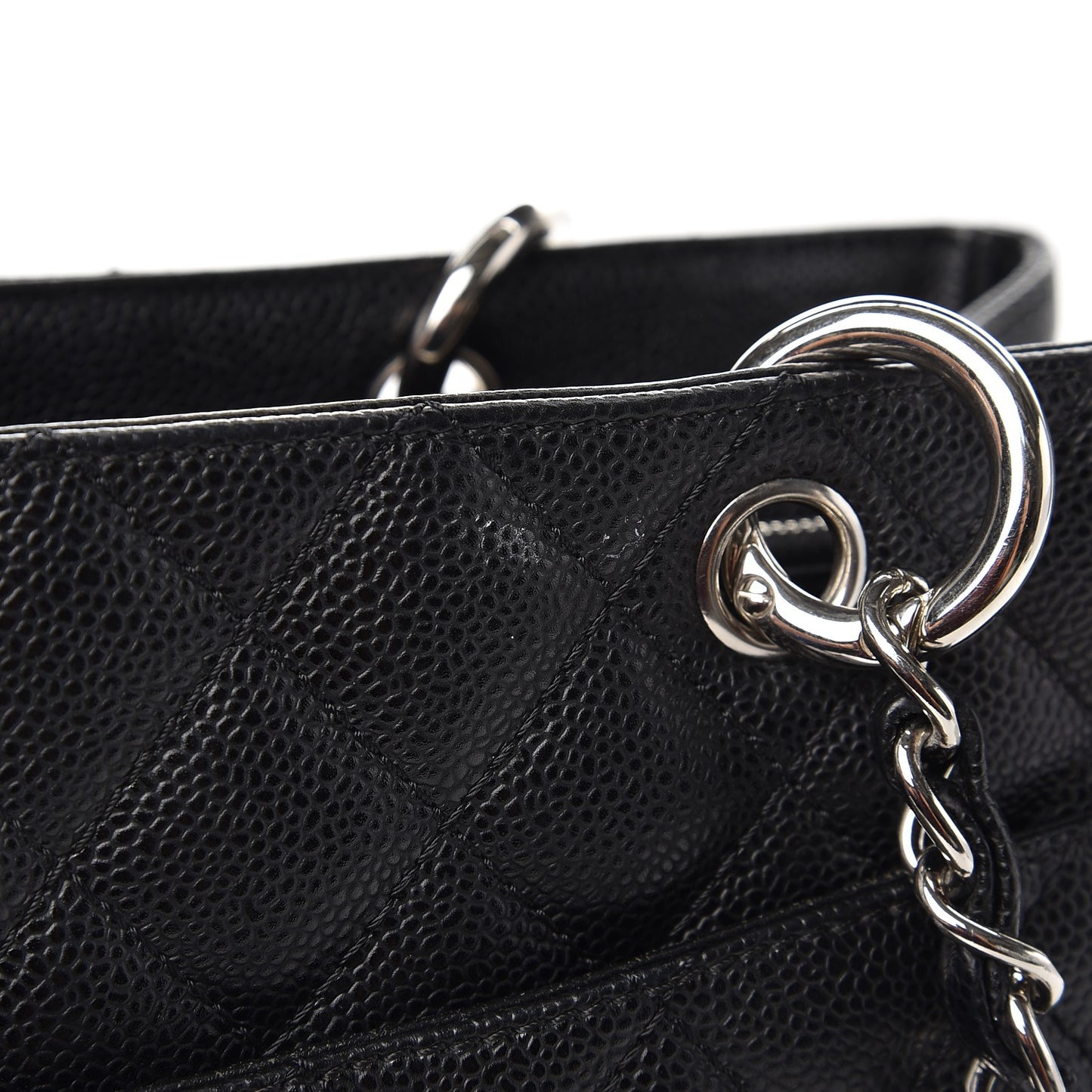 Caviar Quilted Grand Shopping Tote GST Black
