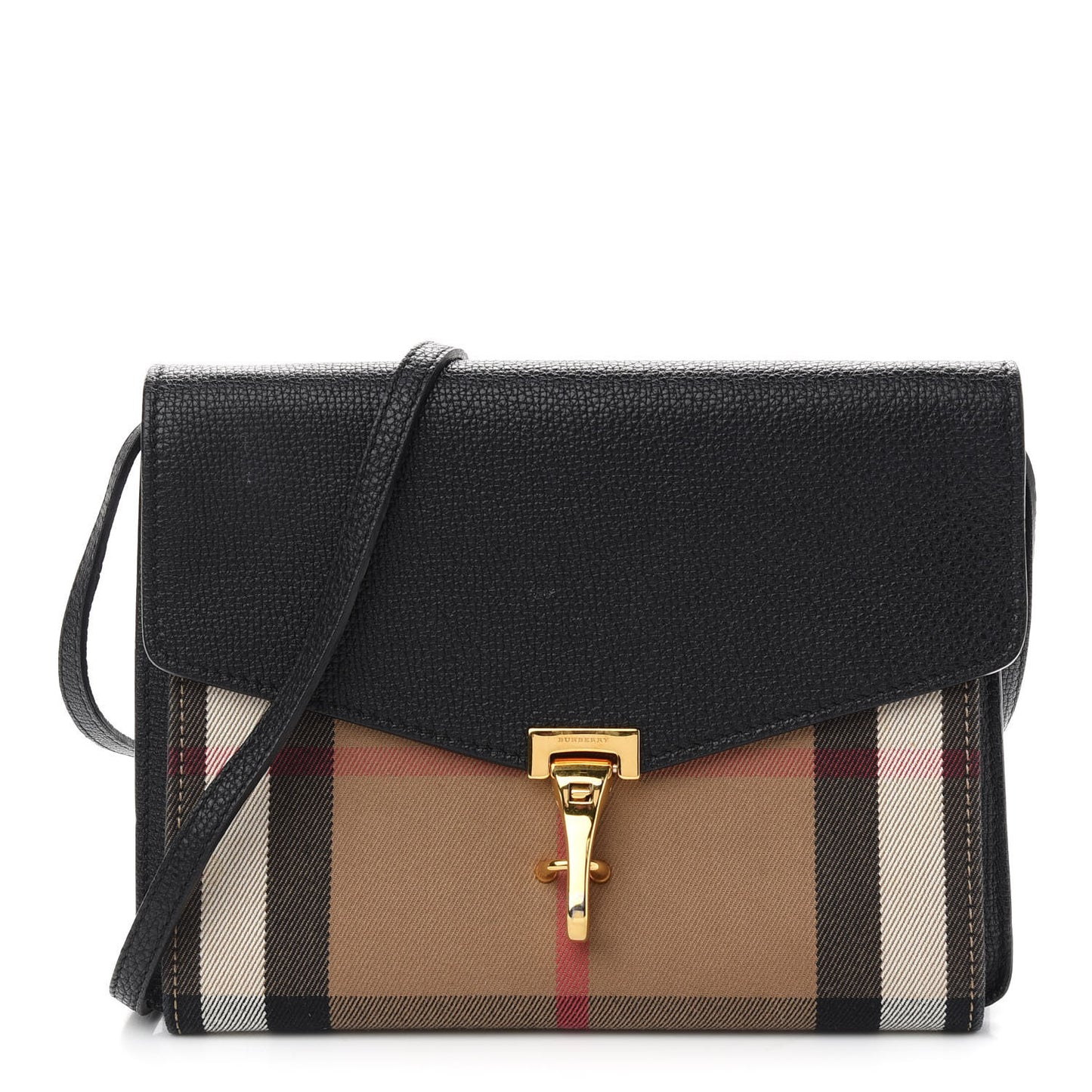 Derby Calfskin House Check Small Macken Crossbody Bag Black