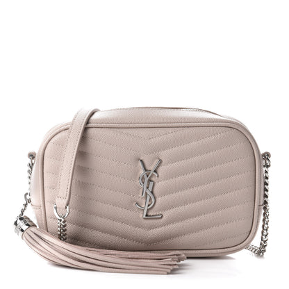 Saint Laurent Grain De Poudre Matelasse Monogram Mini Lou Camera Bag Marble Pink 1 of 11