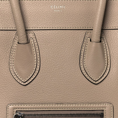 Celine Drummed Calfskin Mini Luggage Dune 7 of 14