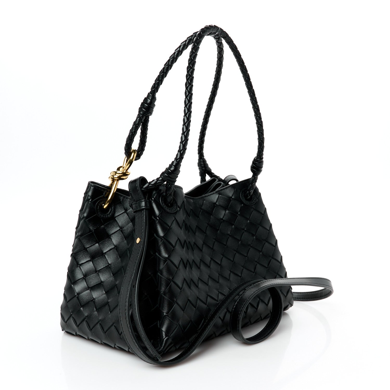 Bottega Veneta Nappa Intrecciato Small Parachute Shoulder Bag Black 3 of 9