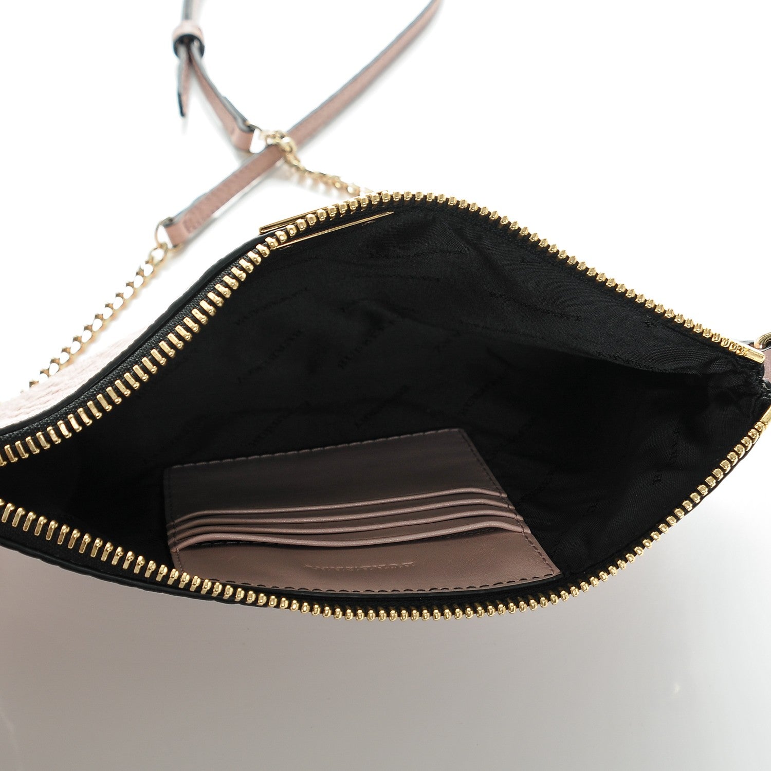 Burberry Signature Grain Calfskin Check Embossed Peyton Crossbody Clutch Bag Pale Orchid 5 of 7