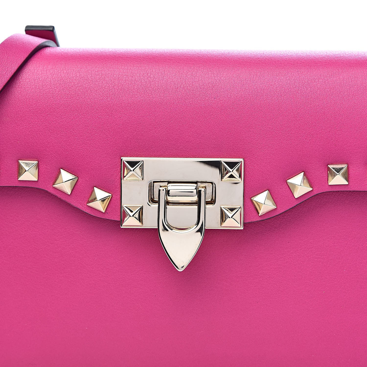 Valentino Garavani Vitello Medium Rockstud Flip Lock Crossbody Bag Deep Cyclamin 9 of 9