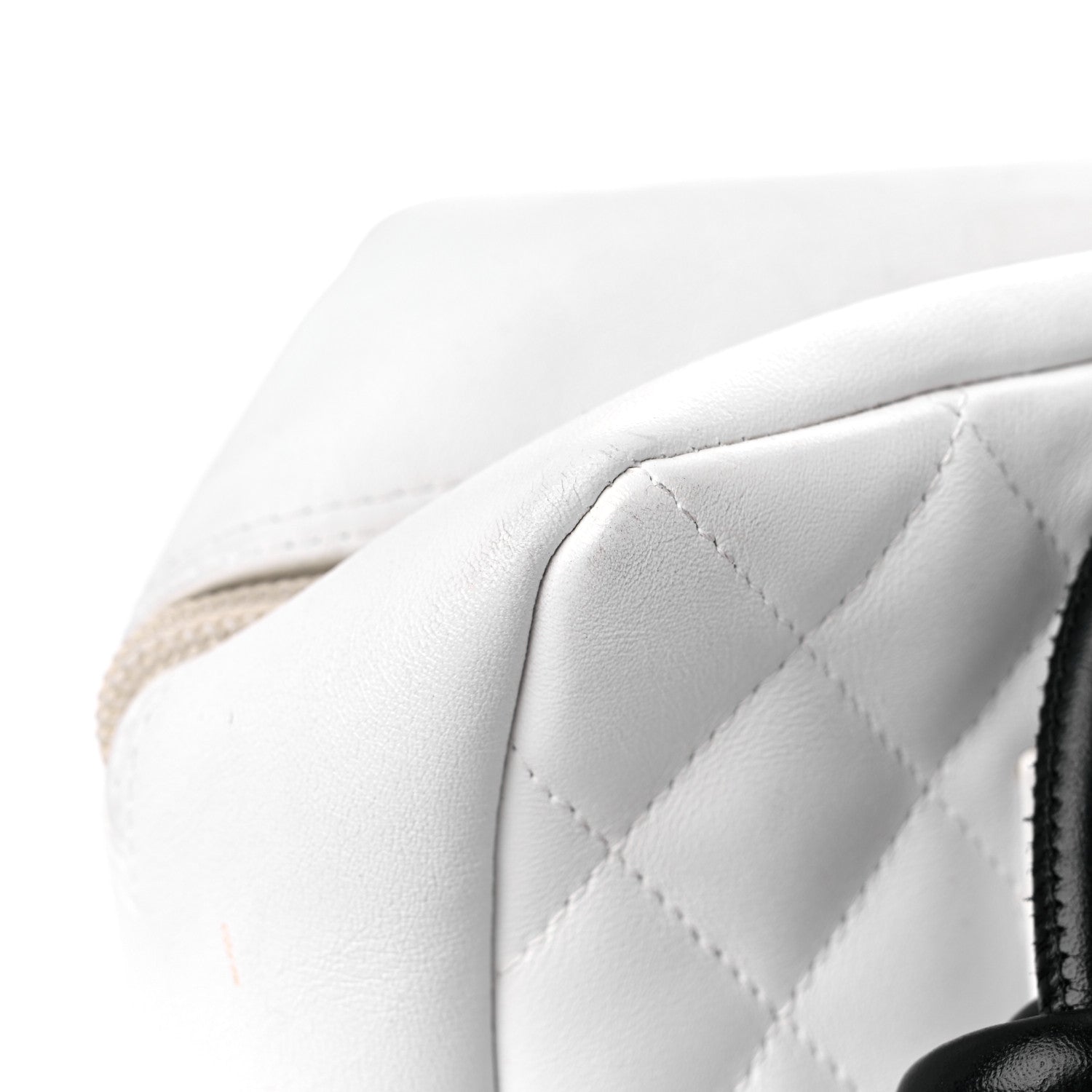 Chanel Calfskin Quilted Large Cambon Bowler White Black 13 of 18