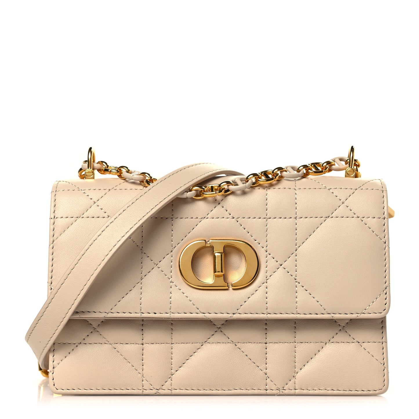 Lambskin Macrocannage Mini Miss Caro Bag Caramel Beige