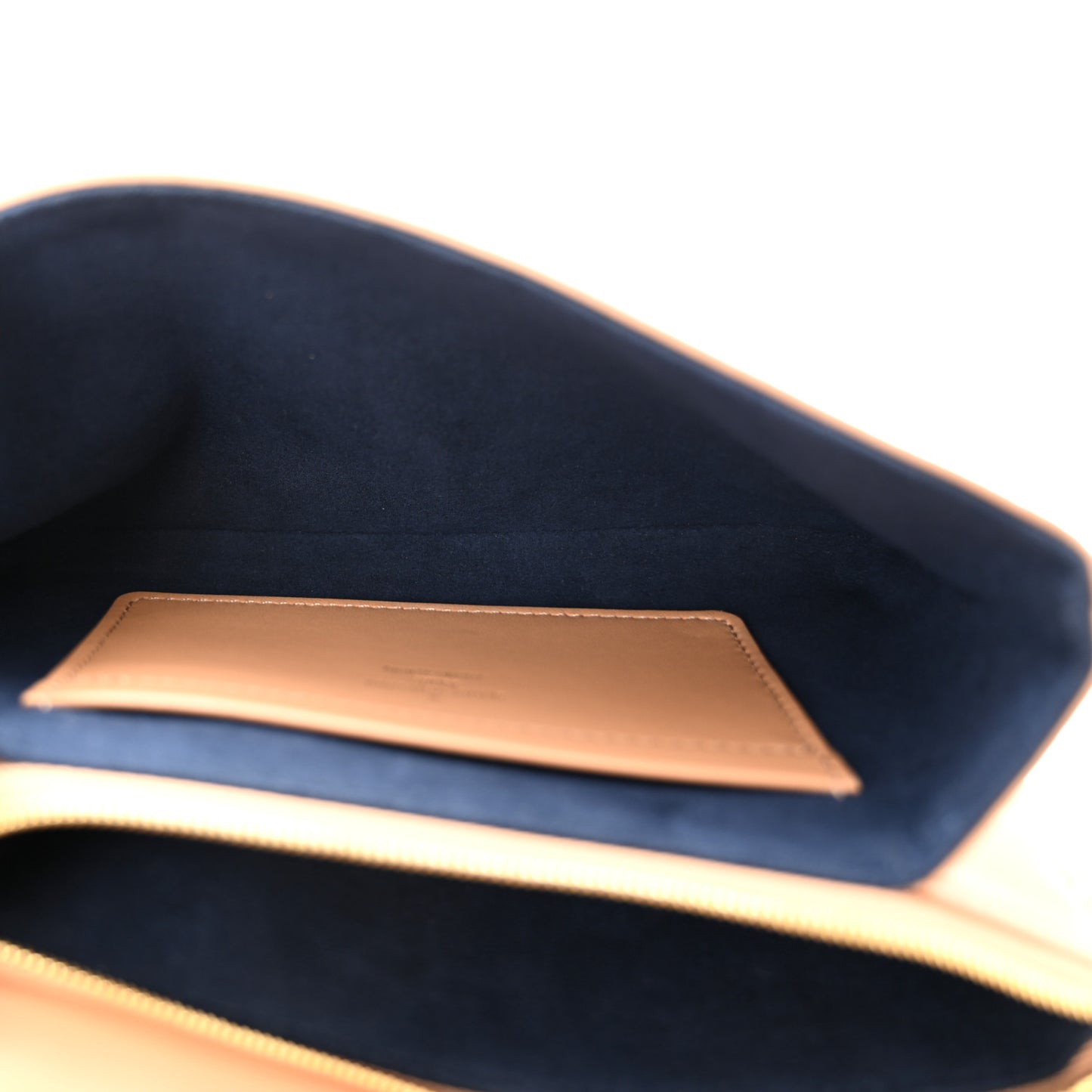 Lambskin Embossed Monogram Pochette Coussin Camel