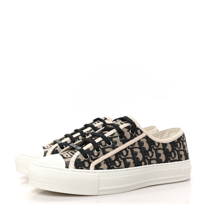 Christian Dior Canvas Oblique Walk'N'Dior Low Top Sneakers 41 Deep Blue 3 of 8