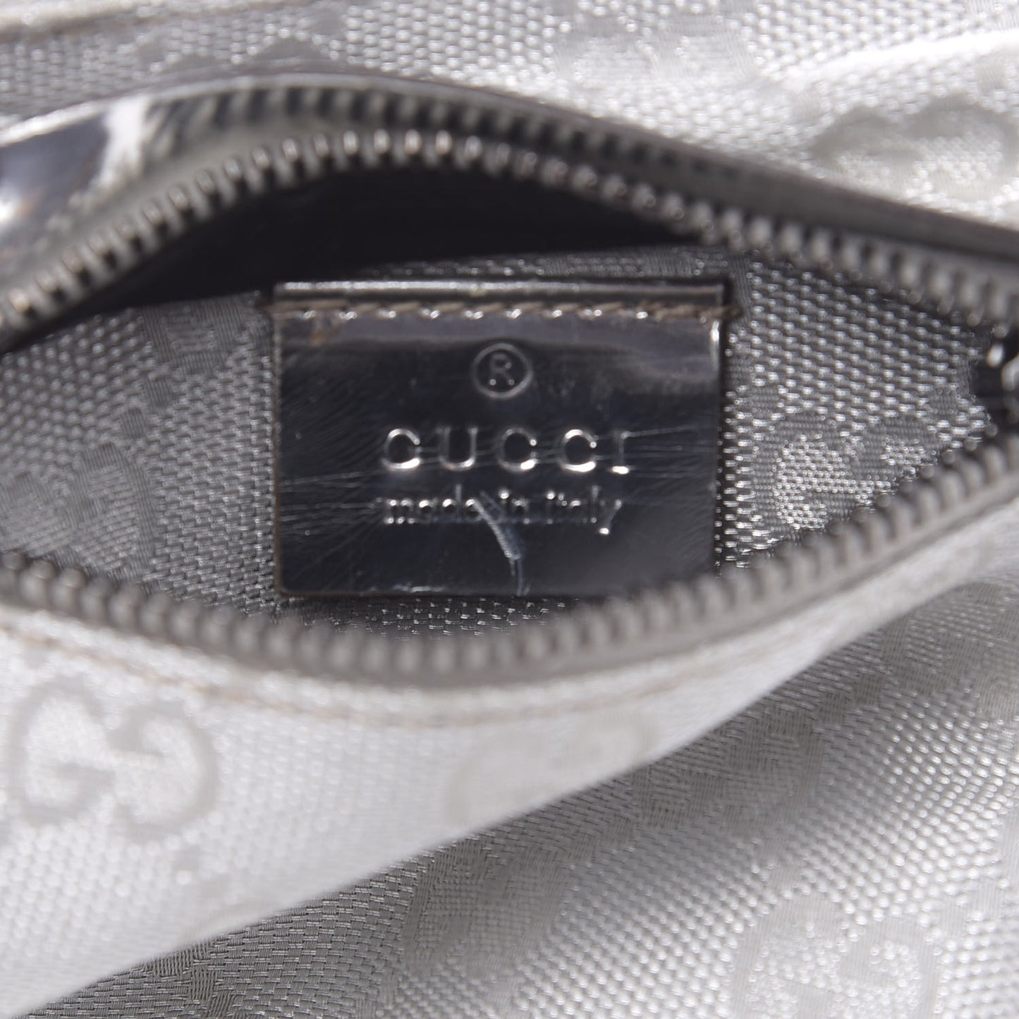 GG Monogram Web Double Pocket Belt Bag Silver