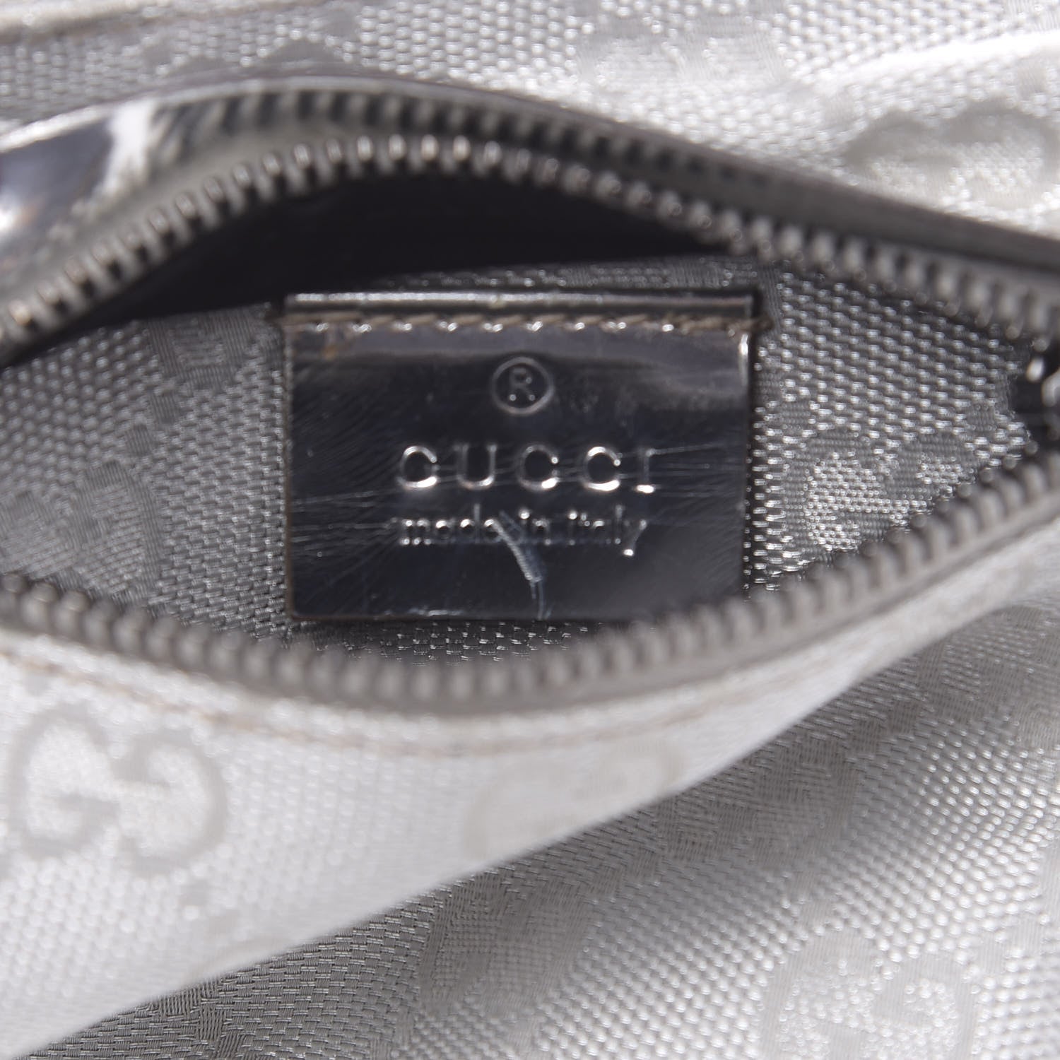 Gucci GG Monogram Web Double Pocket Belt Bag Silver 6 of 8