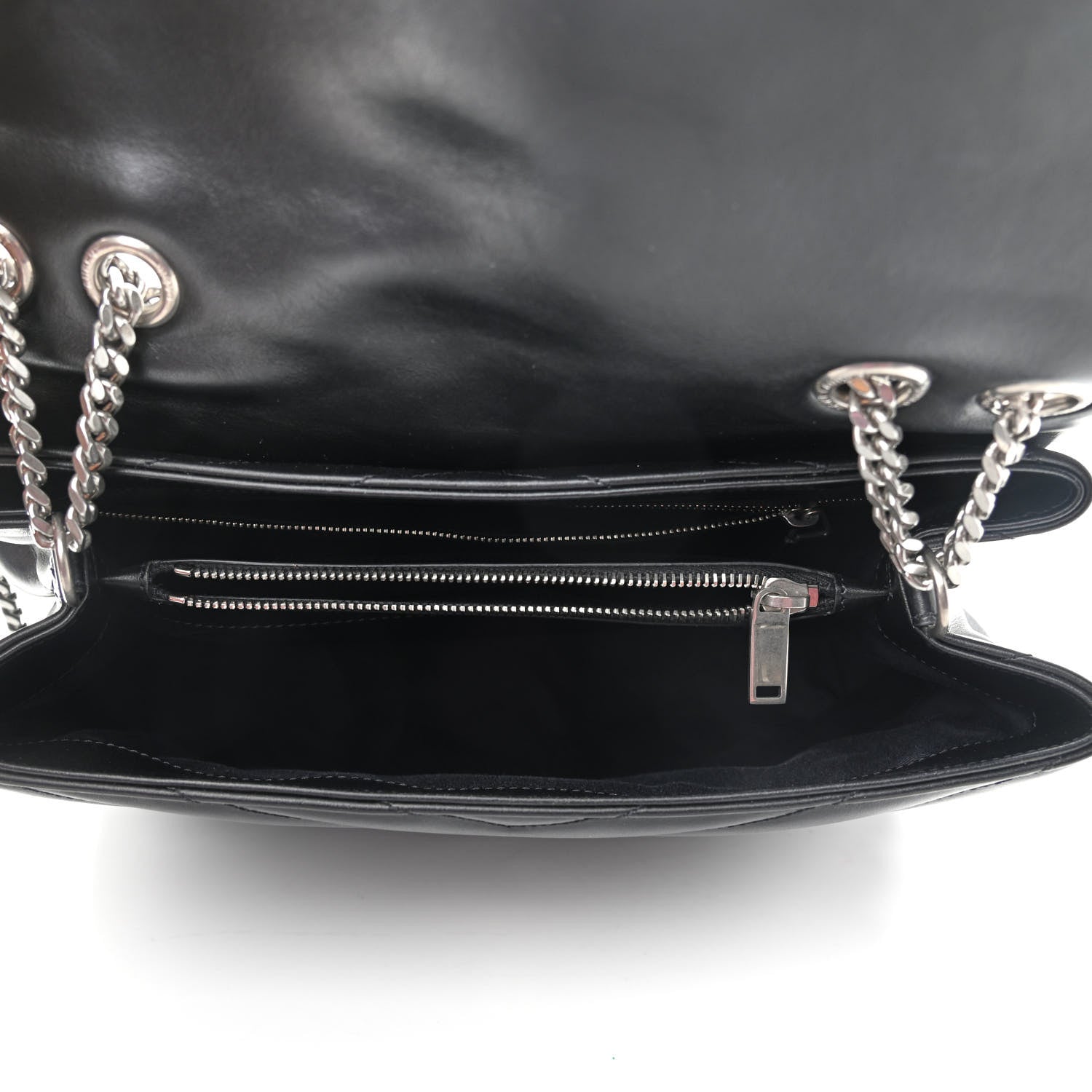 Saint Laurent Calfskin Y Quilted Monogram Medium Loulou Chain Satchel Black 5 of 9