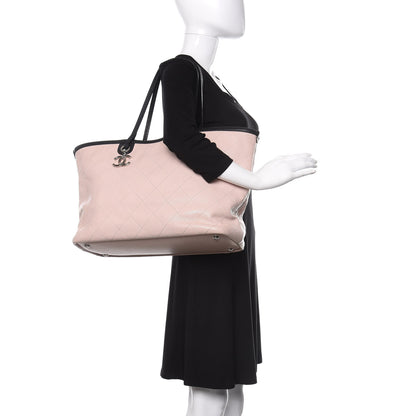 Chanel Grained Calfskin Large Shopping Fever Tote Light Pink 2 of 9