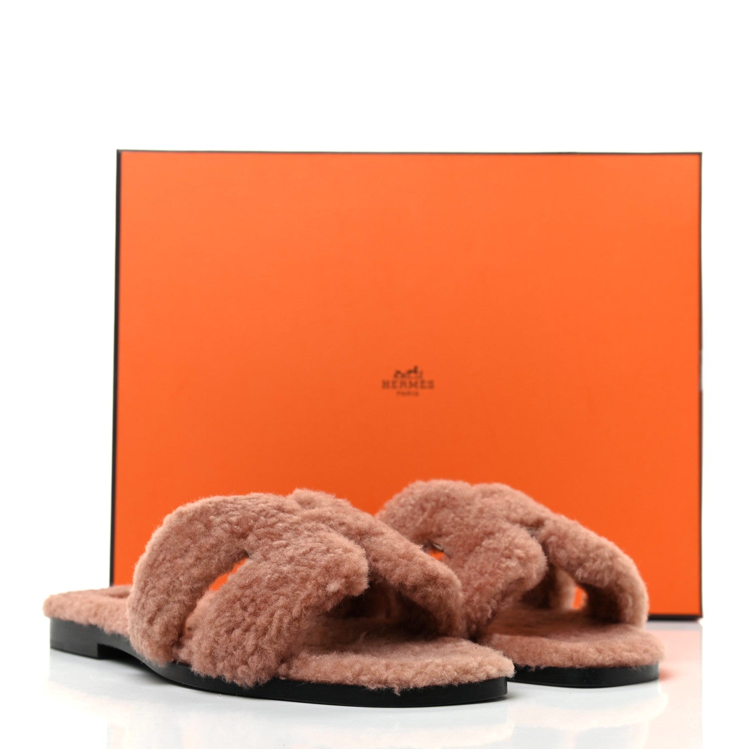 Hermes Woolskin Oran Sandals 37 Rose Aube 9 of 9