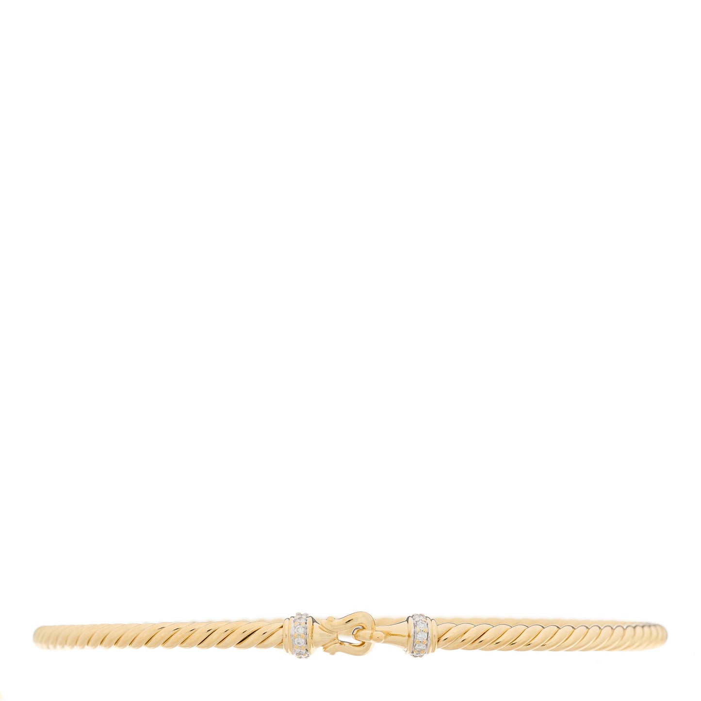 18K Yellow Gold Diamond 2.6mm Cable Collectibles Buckle Bracelet