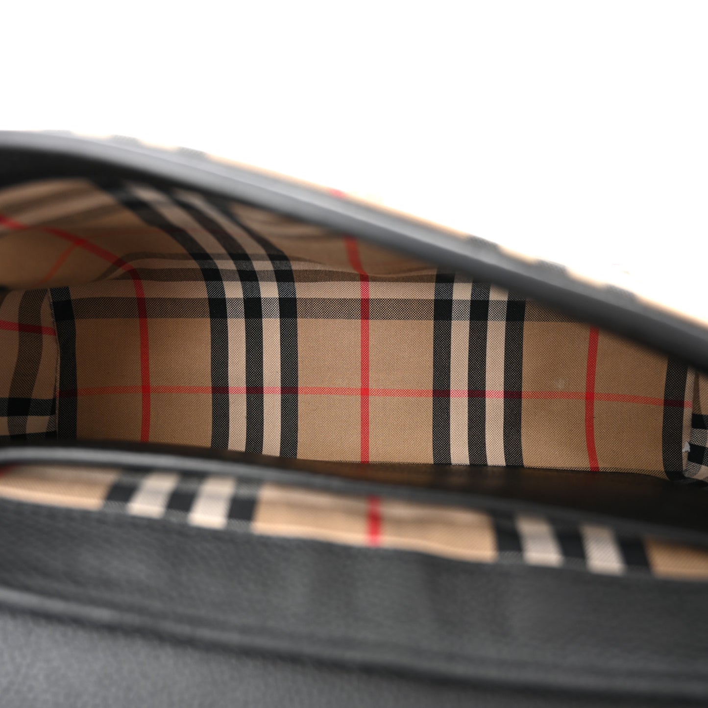 Coated Canvas Calfskin Vintage Check Medium Note Crossbody Bag Black