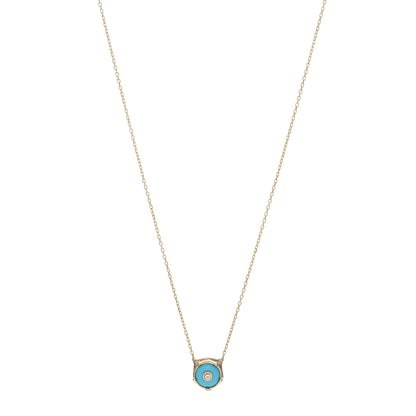 Gucci 18K Yellow Gold Diamond Turquoise Le Marche Des Merveilles Feline Pendant Necklace 1 of 5