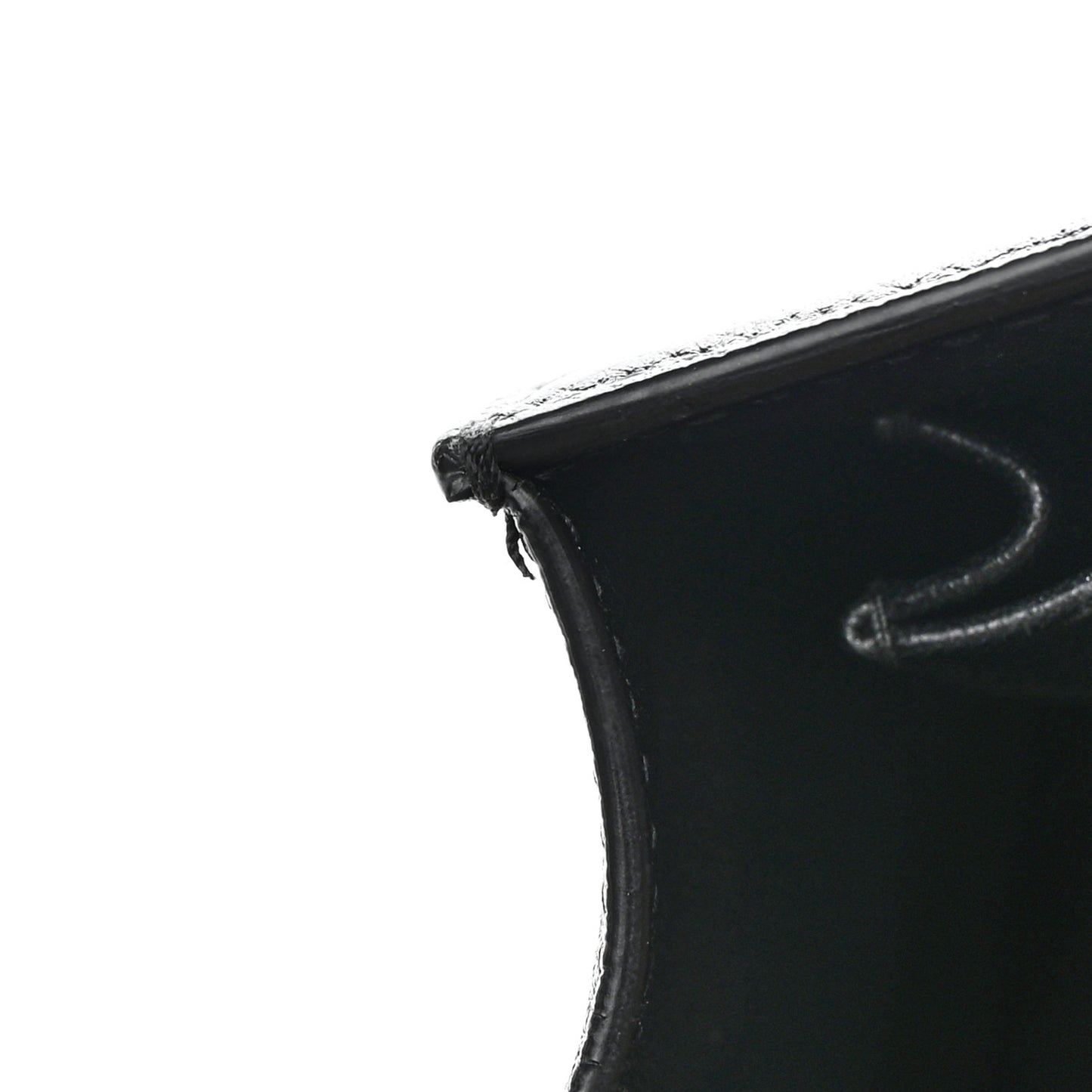 Grained Calfskin Medium Hourglass Top Handle Bag Black
