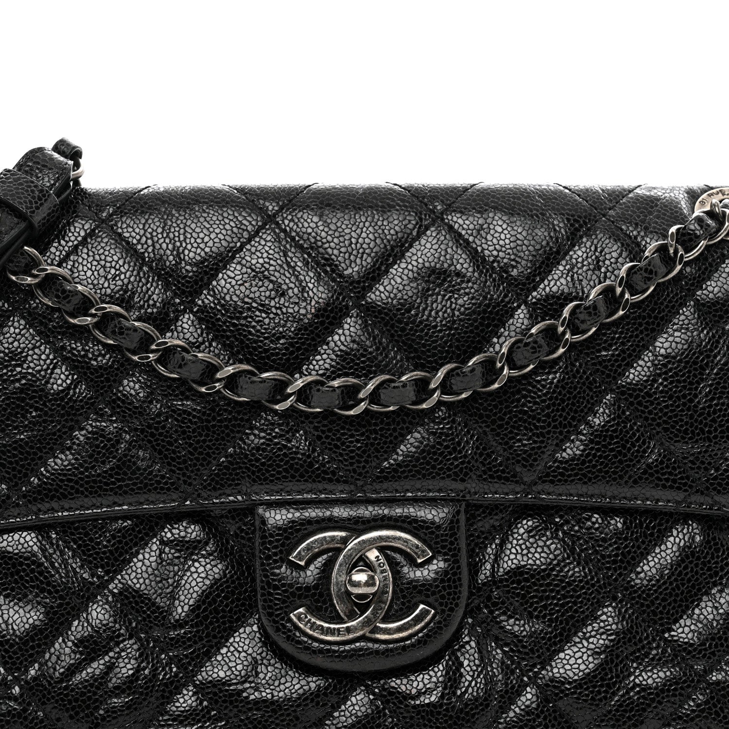 Chanel Crumpled Grained Calfskin Medium CC Crave Flap Black 5 of 11