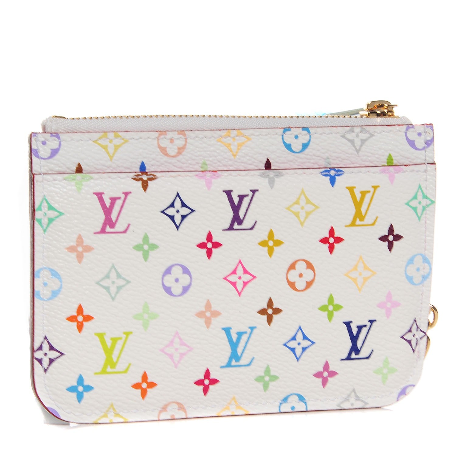Louis Vuitton Monogram Multicolor Key Pouch White Litchi 3 of 7