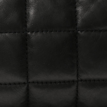 Chanel Lambskin Square Quilted Chain Fringe Pochette Black 8 of 10