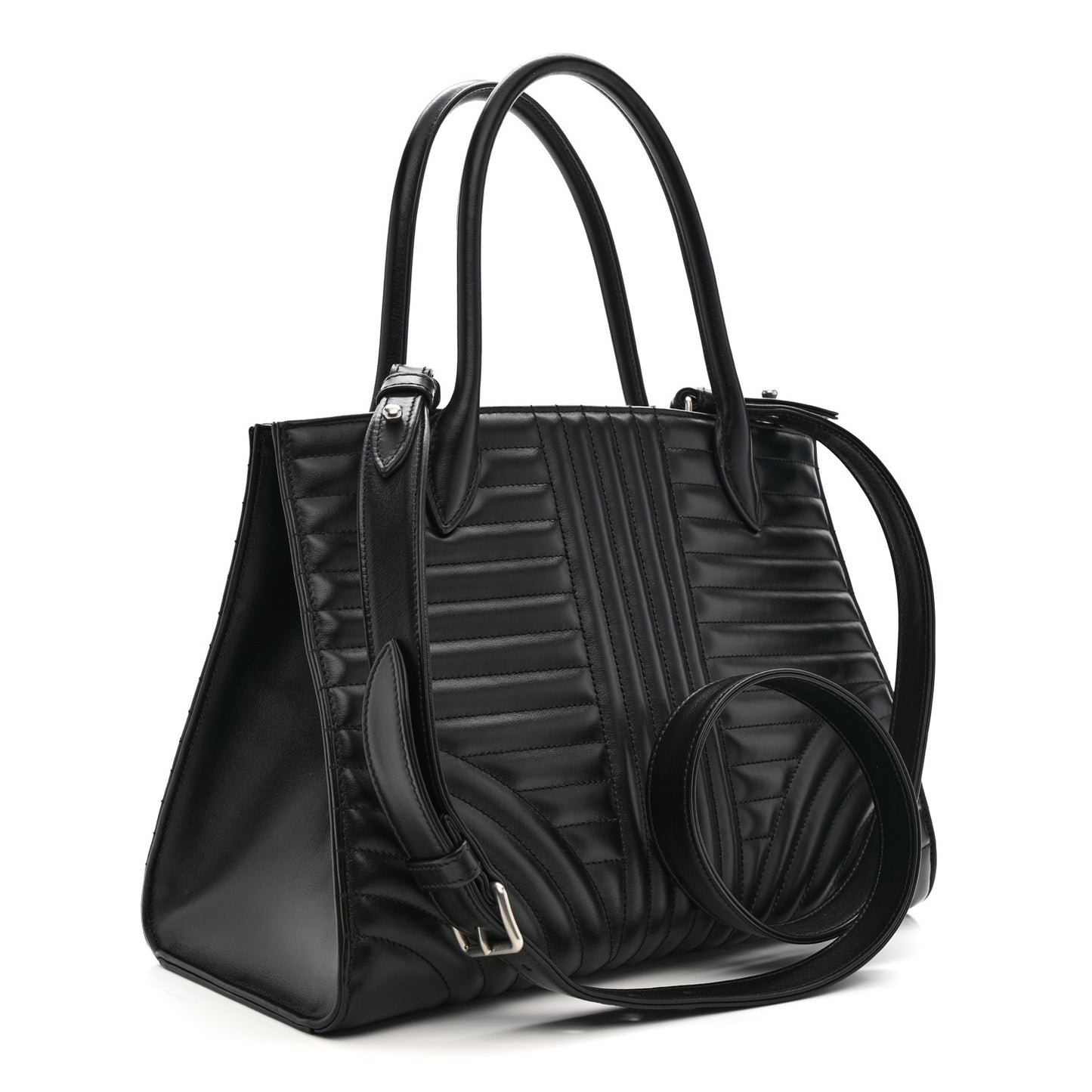 Soft Calfskin Impunture Diagramme Tote Black