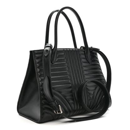 Prada Soft Calfskin Impunture Diagramme Tote Black 3 of 10