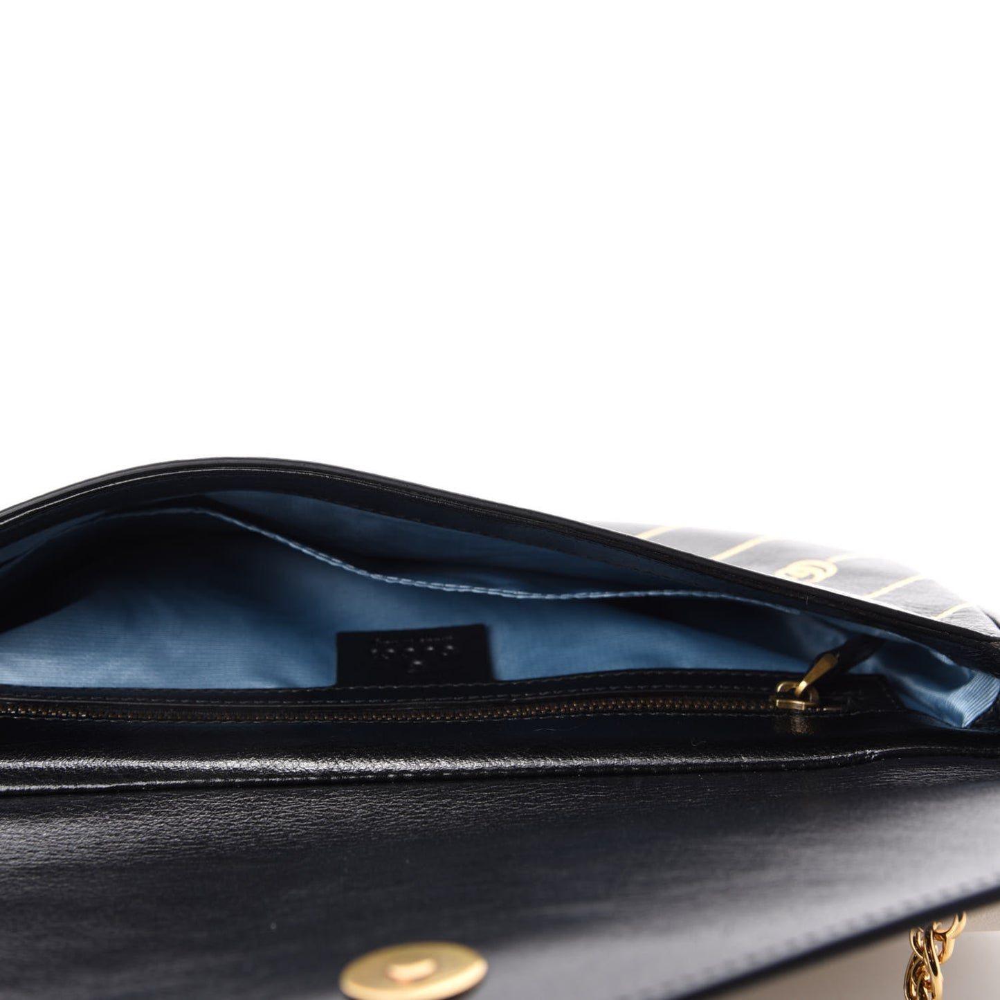 Calfskin Diagonal GG Medium Thiara Double Envelope Shoulder Bag Black White