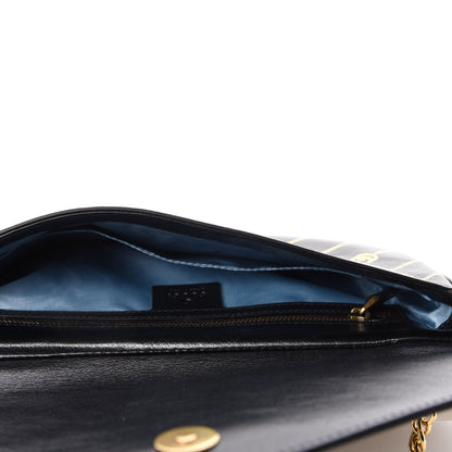 Gucci Calfskin Diagonal GG Medium Thiara Double Envelope Shoulder Bag Black White 6 of 11