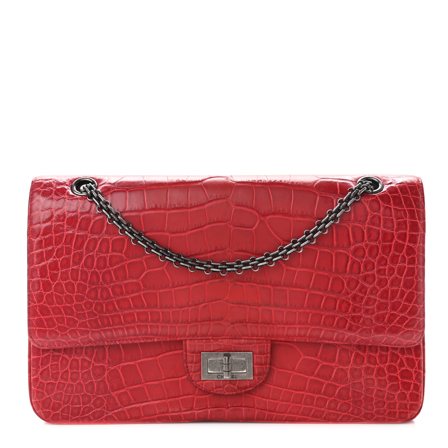 Chanel Crocodile 2.55 Reissue 227 Flap Red 1 of 12