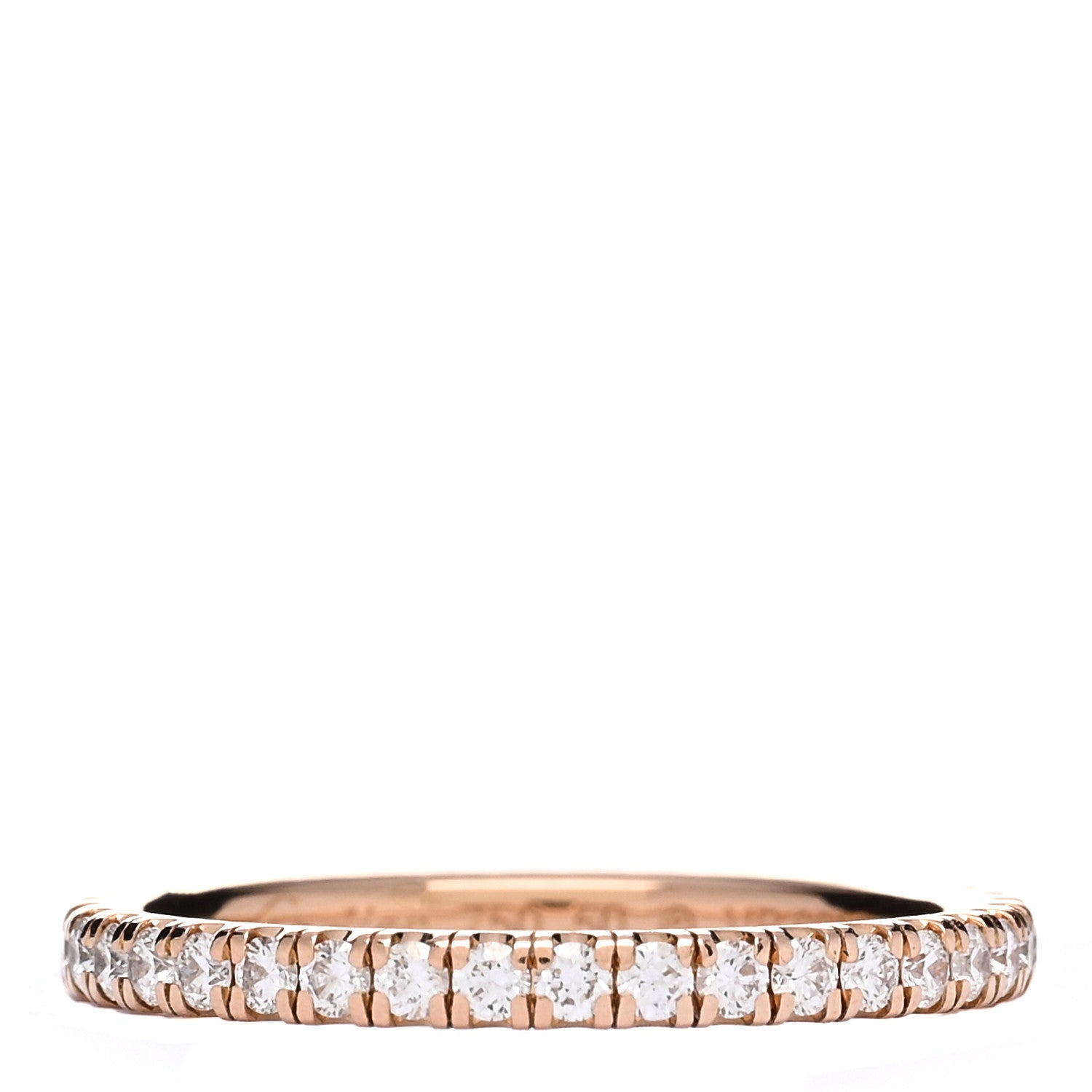Cartier 18K Pink Gold Diamond 2mm Étincelle de Cartier Wedding Band Ring 50 5.25 1 of 4