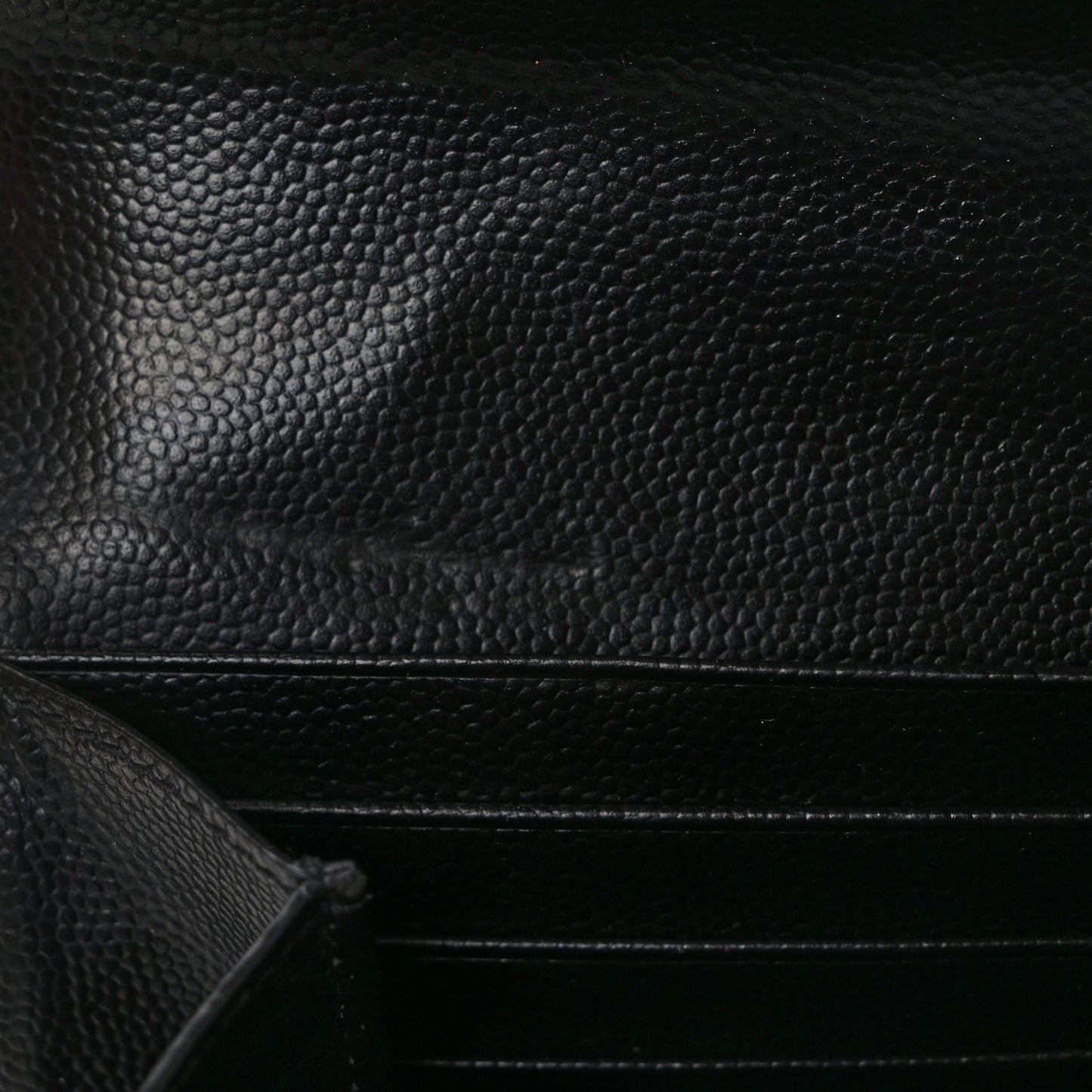 Grain De Poudre Matelasse Chevron Monogram Flap Wallet Black