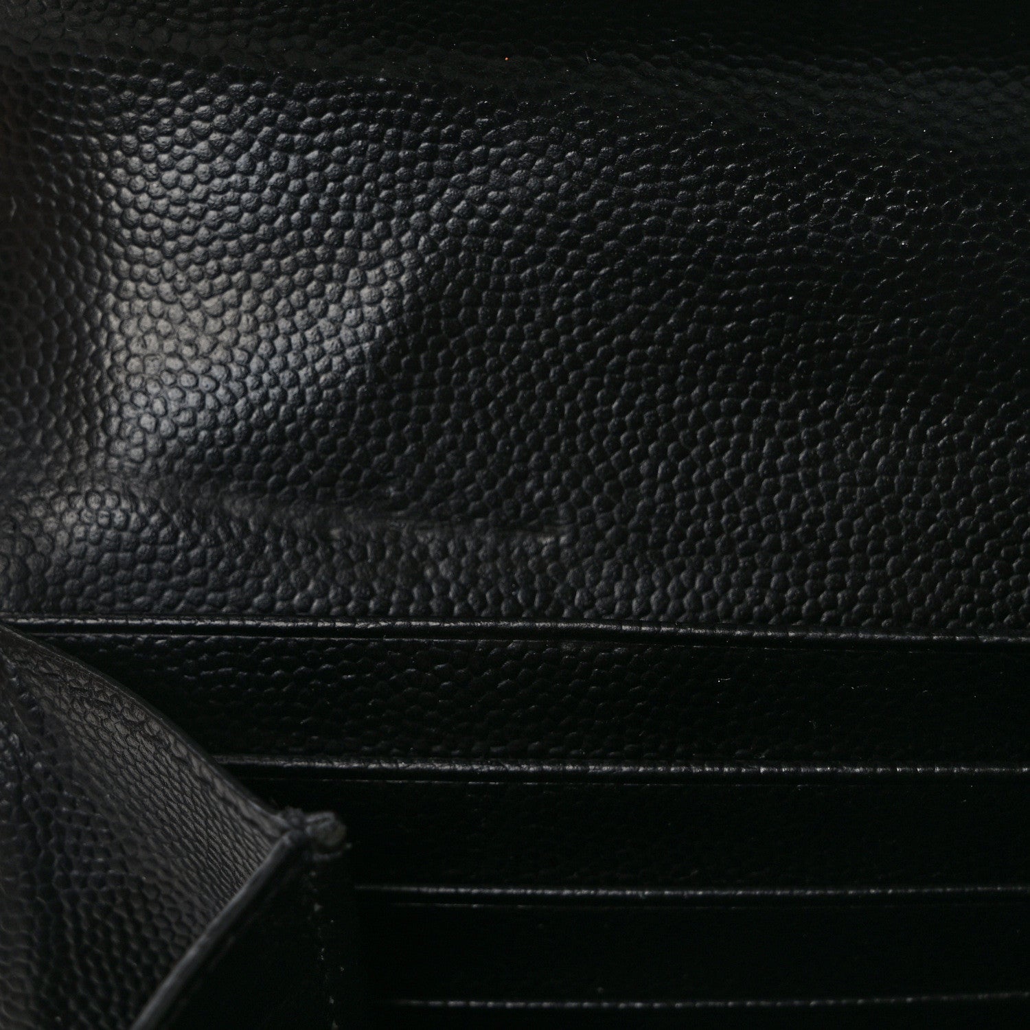 Saint Laurent Grain De Poudre Matelasse Chevron Monogram Flap Wallet Black 9 of 10