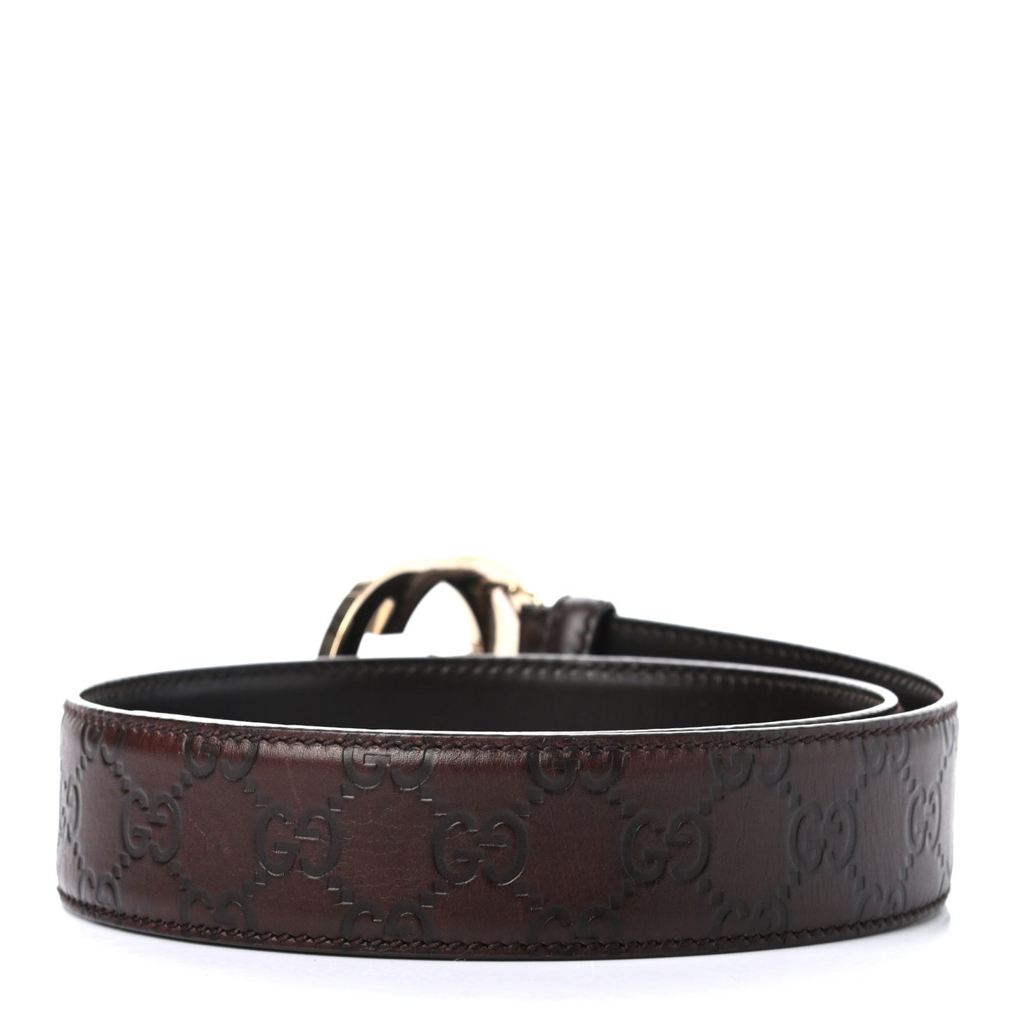 Guccissima Interlocking G Belt 75 30 Dark Brown