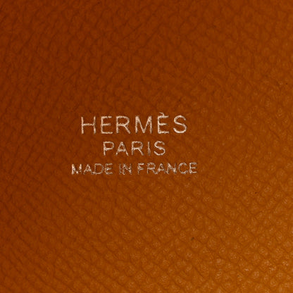 Hermes Epsom Tressage De Cuir Picotin Lock 22 MM Jaune Ambre Brique White 9 of 12