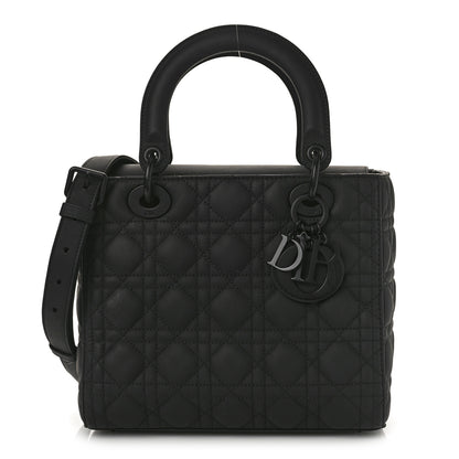 Christian Dior Ultra Matte Calfskin Cannage Medium Lady Dior Black 1 of 8