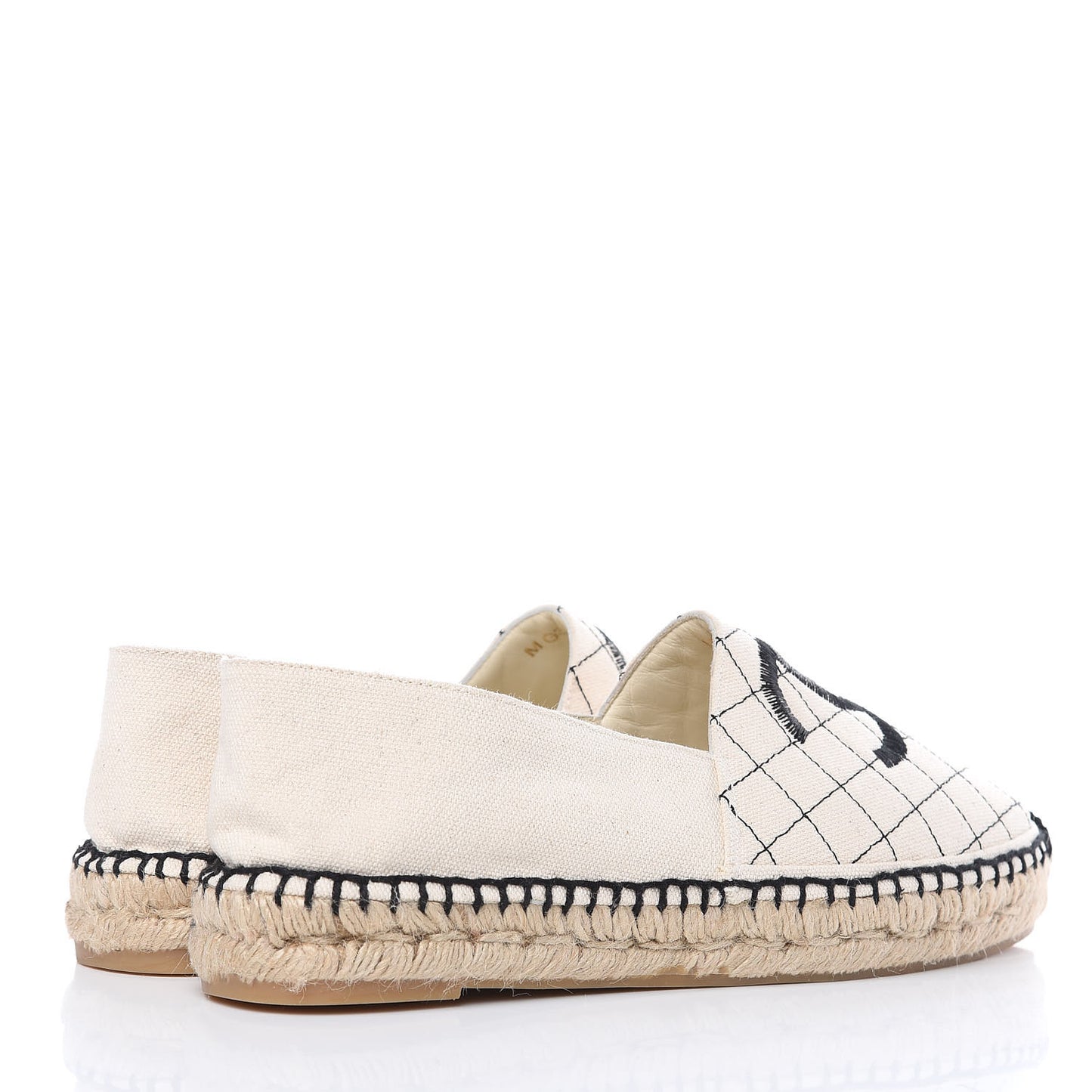 Fabric Biarritz CC Espadrilles 41 Beige Black