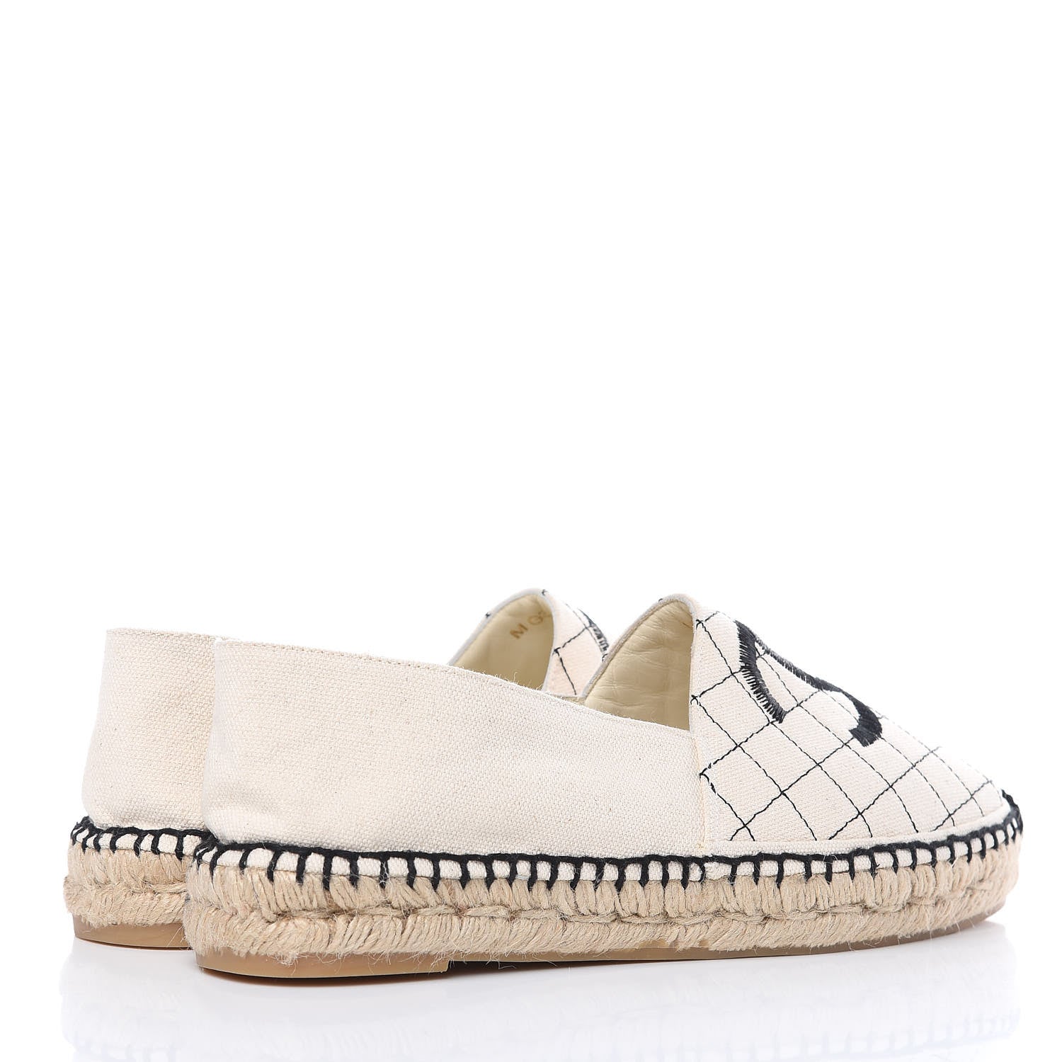 Chanel Fabric Biarritz CC Espadrilles 41 Beige Black 4 of 9