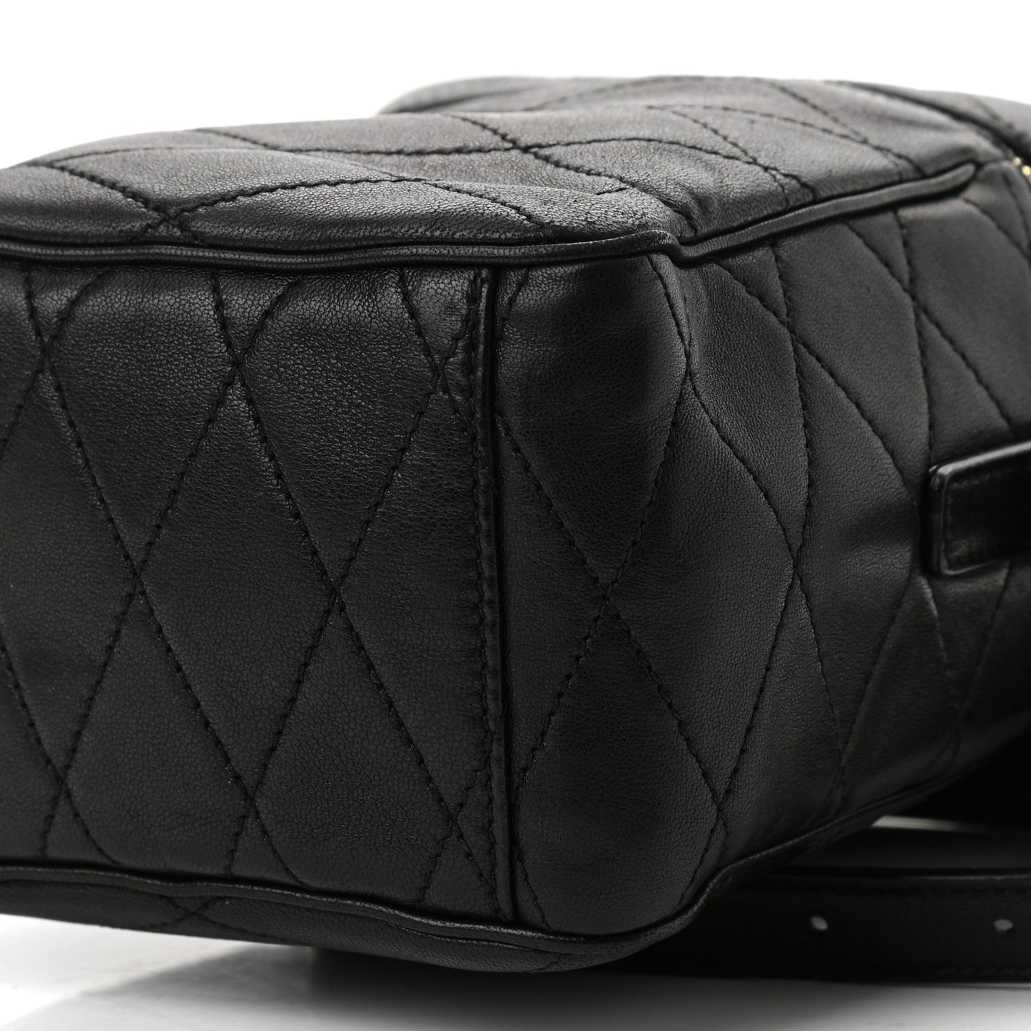 Lambskin Quilted Vanity Bag Black