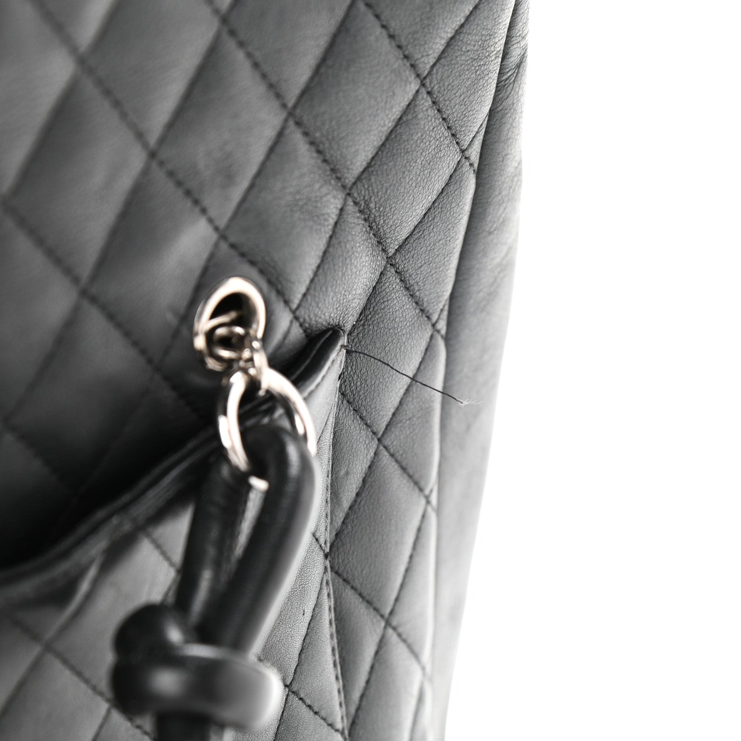 Chanel Calfskin Quilted Large Cambon Flap Black White 14 of 25