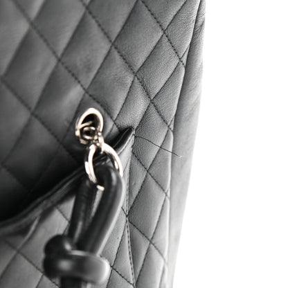 Chanel Calfskin Quilted Large Cambon Flap Black White 14 of 25