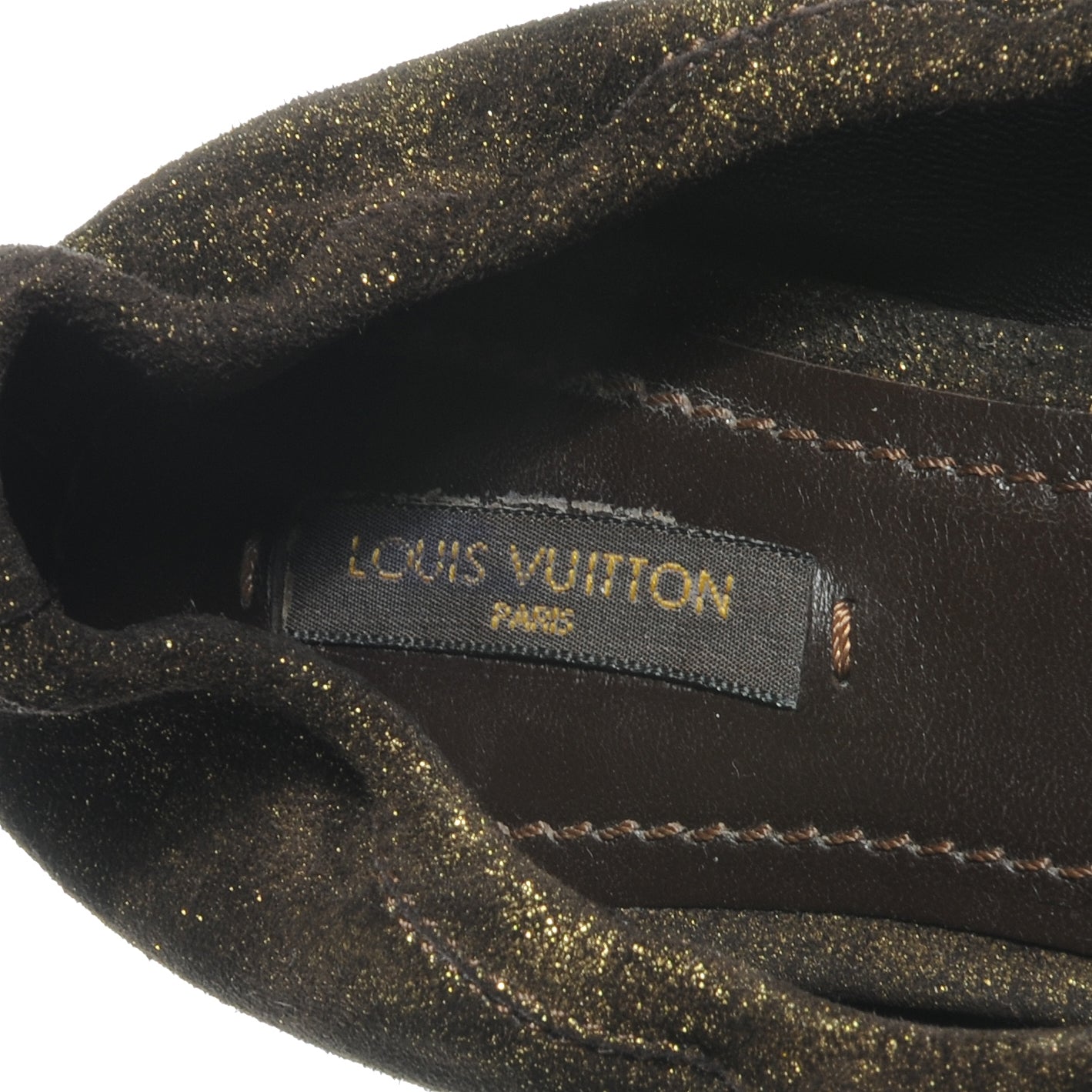Louis Vuitton Suede Shimmer Whisper Flats 38 Brown 7 of 7