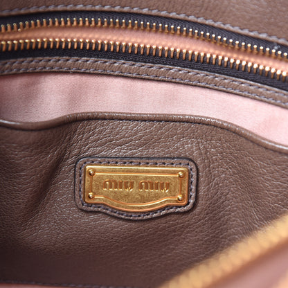 Miu Miu Goatskin Madras Bi-Color Top Handle Tote Talco Bambu 8 of 11