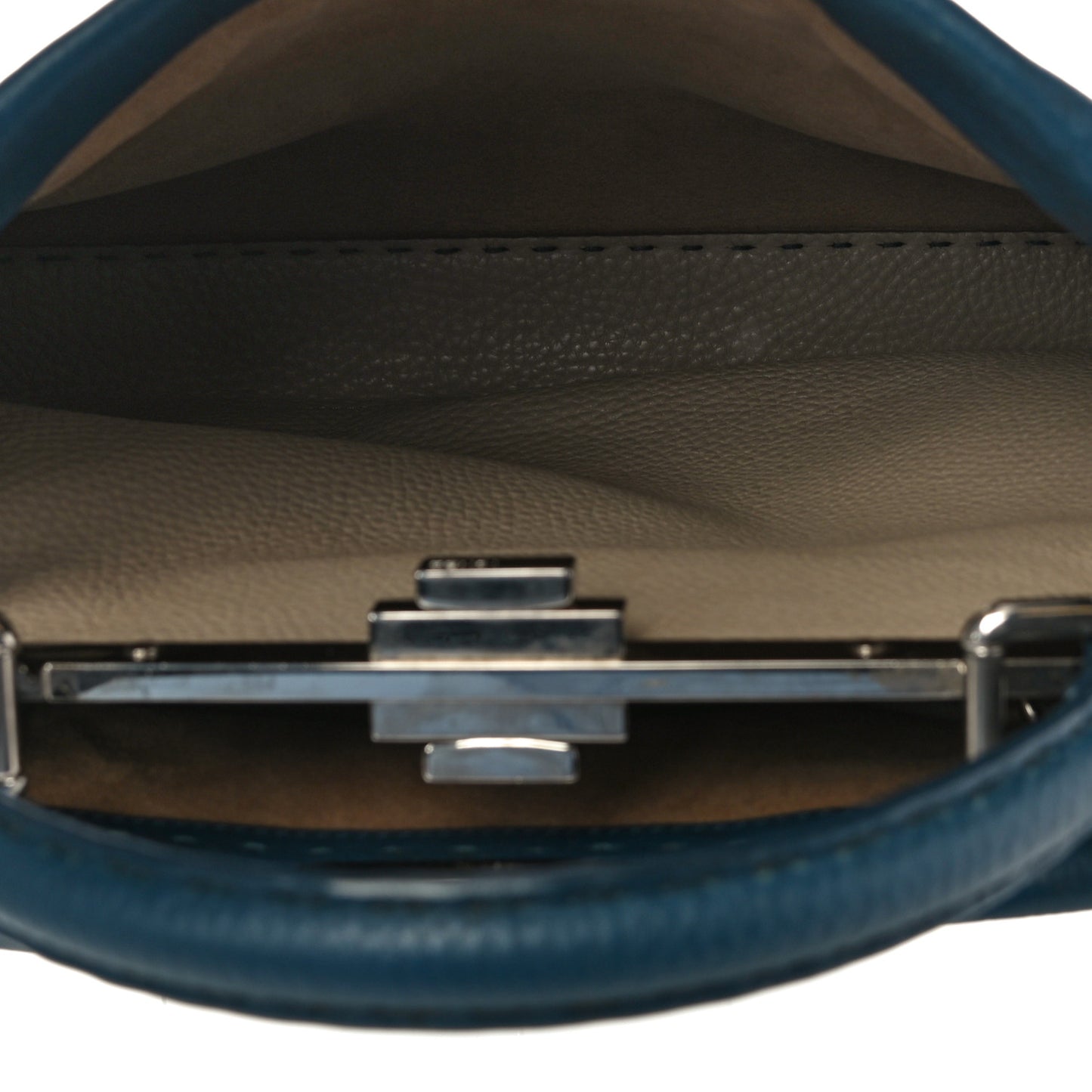Cuoio Romano Selleria Bi-Color Medium Peekaboo Iconic Satchel Blue Latte