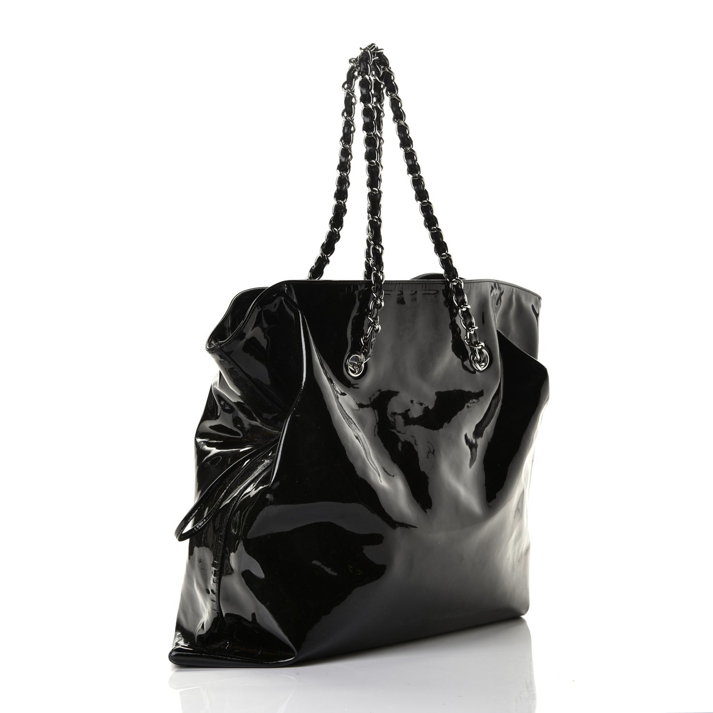 Patent Crystal Strass Bonbons Tote Black