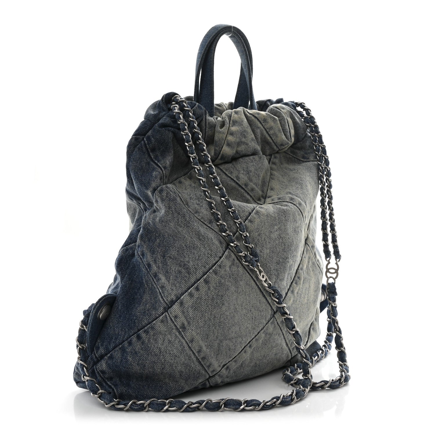 Chanel Denim Quilted Chanel 22 Backpack Blue 3 of 10