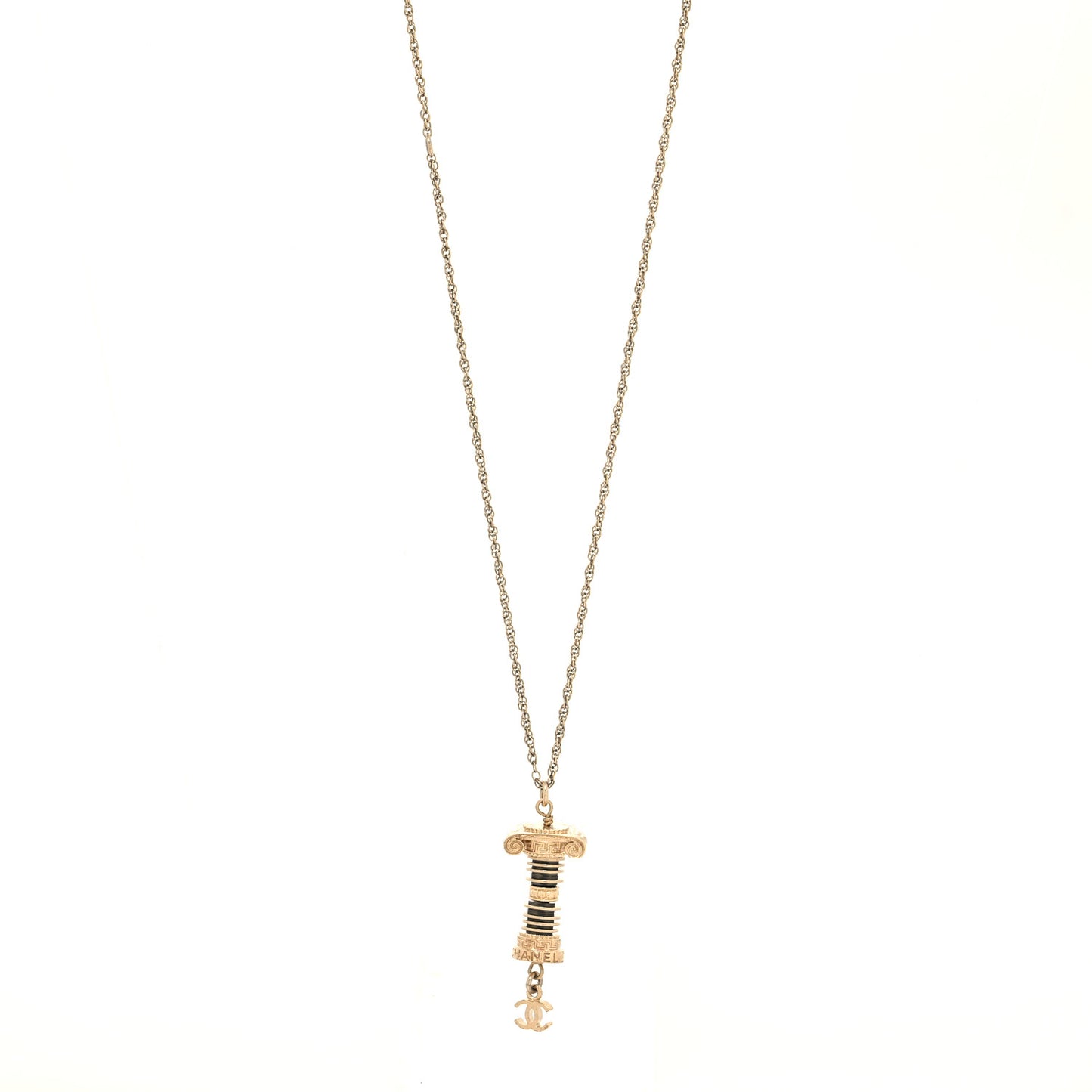 Ancient Greek Column CC Necklace Gold